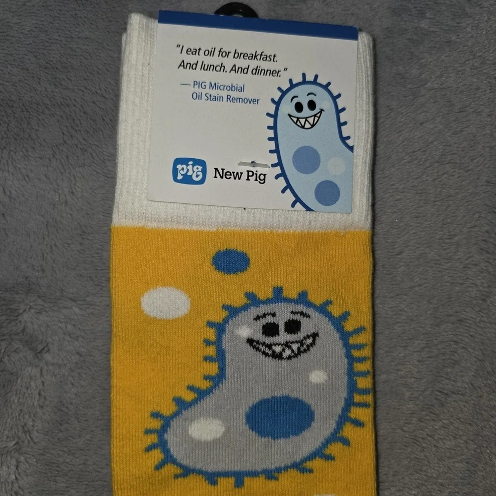 Pig‎ Microbial Oil Remover Molecule Novelty Socks Adult Scientist Chemistry NWT